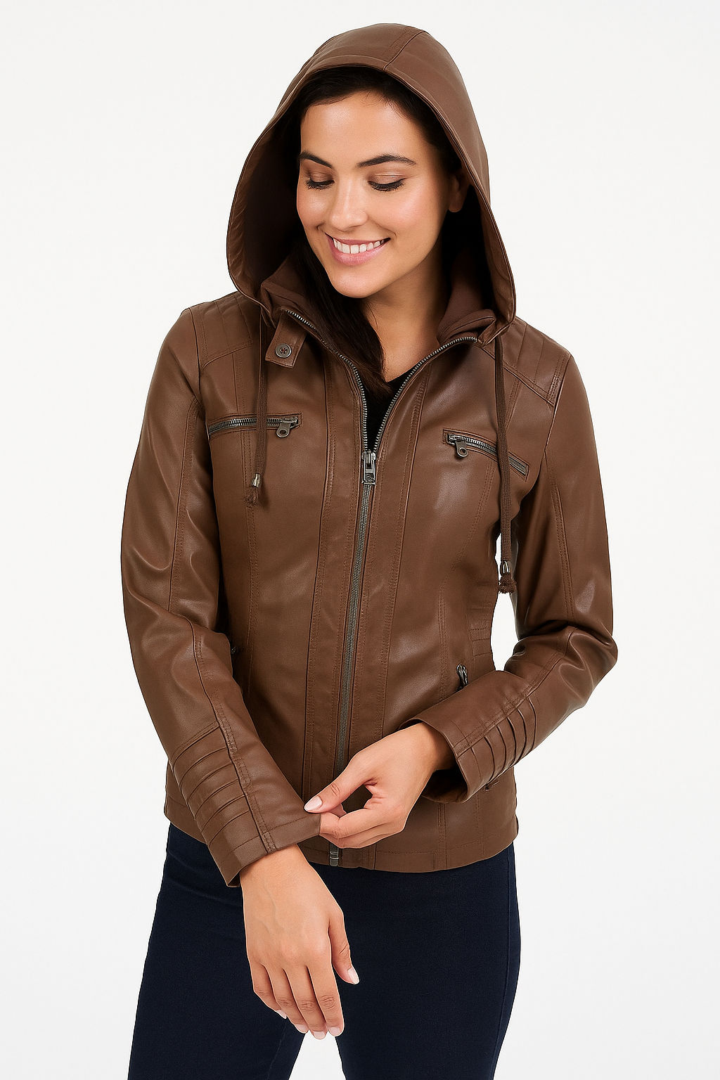 Cleo Biker-Jacke mit Kapuze