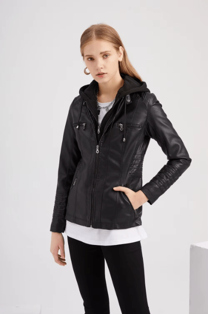 Cleo Biker-Jacke mit Kapuze