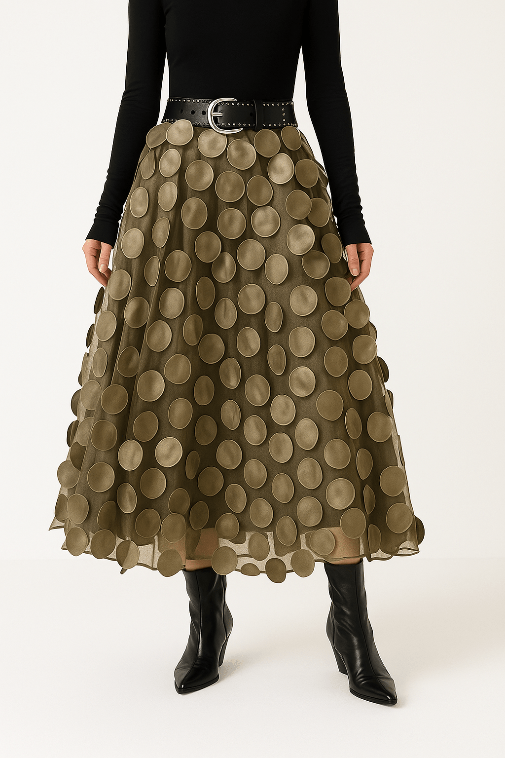 Ida A - Linien Midirock - Rock - Khaki - Müller Mode